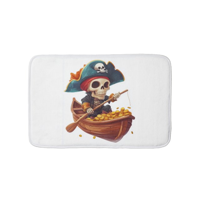 Bone Buccaneer � Funny Pirate Skull Bath Mat (Front)