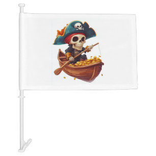 Bone Buccaneer � Funny Pirate Skull Car Flag