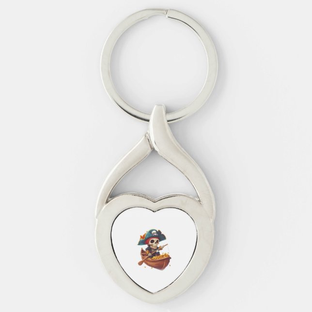 Bone Buccaneer – Funny Pirate Skull Keychain (Front)