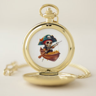 Bone Buccaneer � Funny Pirate Skull Pocket Watch