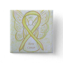 Bone Cancer Angel Yellow Awareness Ribbon Pins