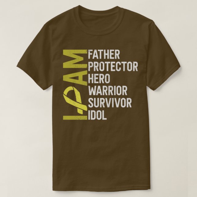 Bone Cancer Awareness I Am Father Hero Warrior Sur T-Shirt (Design Front)