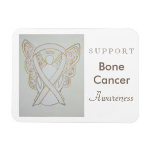 Bone Cancer Awareness Ribbon Angel Magnet