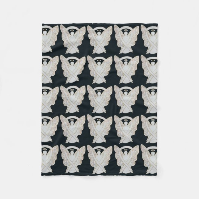 Bone Cancer Awareness Ribbon Fleece Chemo Blanket (Front)