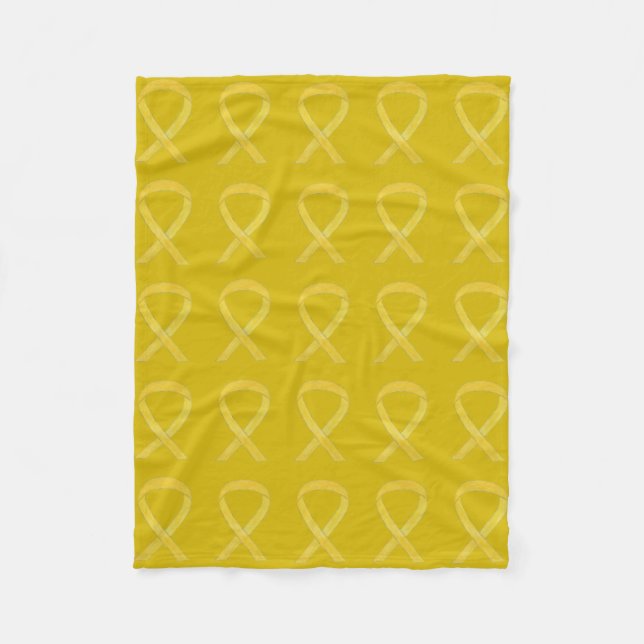 Bone Cancer Awareness Ribbon Fleece Soft Blankets (Front)