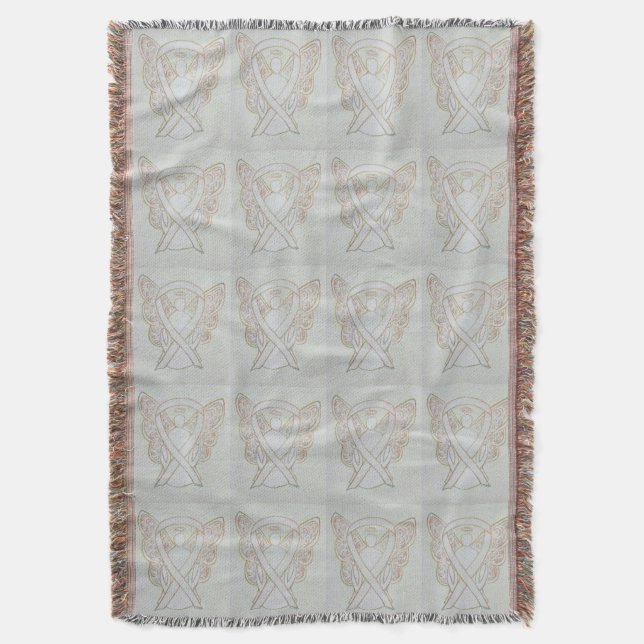 Bone Cancer Awareness Ribbon Throw Blankets (Front Vertical)