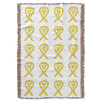 Bone Cancer Awareness Ribbon Throw Blankets