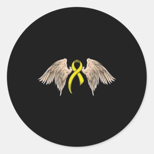 Bone Cancer Awareness Survivor Gift Yellow Ribbon  Classic Round Sticker