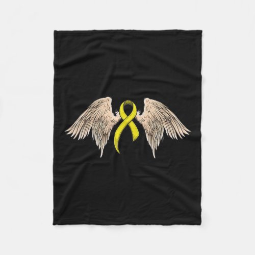 Bone Cancer Awareness Survivor Gift Yellow Ribbon  Fleece Blanket