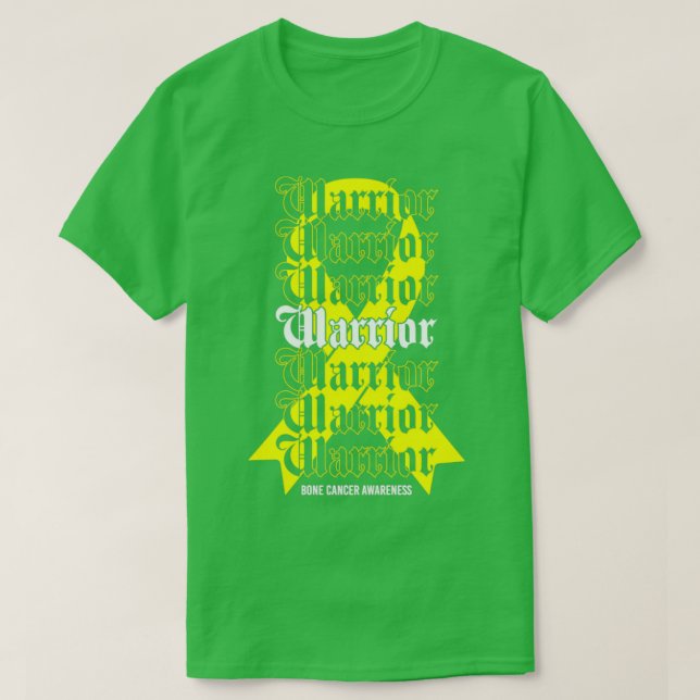 Bone Cancer Awareness Warrior Yellow Ribbon Gift1 T-Shirt (Design Front)