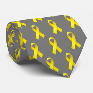 Bone Cancer Awareness Yellow Ribbon Neck Tie