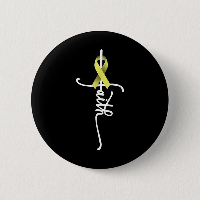 Bone Cancer Faith Sarcoma Bone Cancer Awareness Su Button (Front)