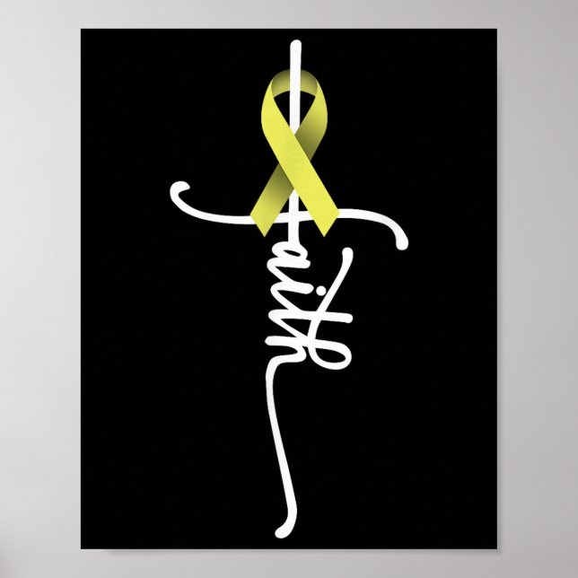 Bone Cancer Faith Sarcoma Bone Cancer Awareness Su Poster (Front)