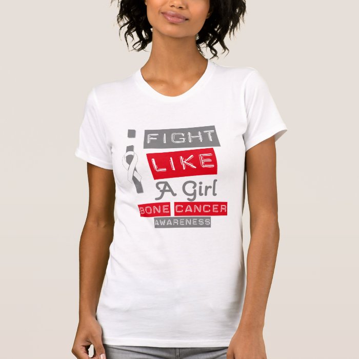 Bone Cancer Label Logo I Fight Like A Girl Shirt