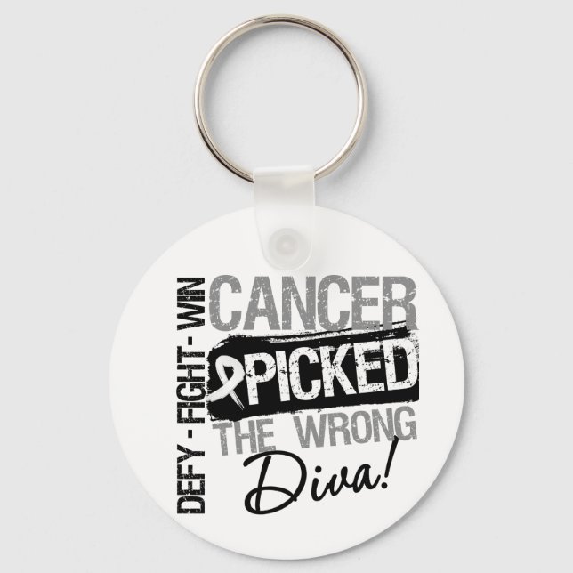 Bone Cancer Picked The Wrong Diva Keychain (Front)