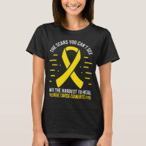 Bone Cancer Survivor Yellow Osteosarcoma  Ribbon T-Shirt
