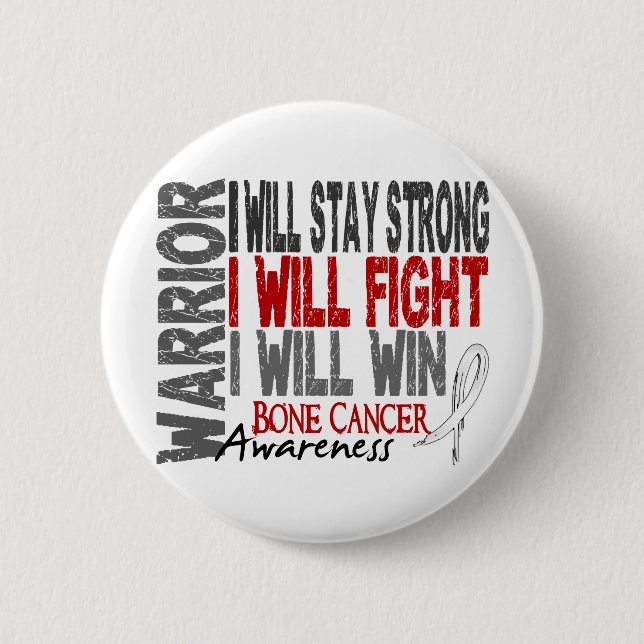 Bone Cancer Warrior Pinback Button (Front)