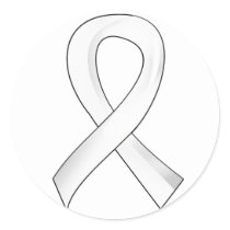 Bone Cancer White Ribbon 3 Classic Round Sticker