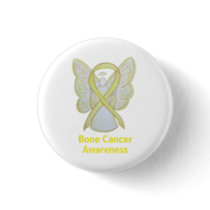 Bone Cancer Yellow Angel Awareness Ribbon Pin