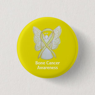 Bone Cancer Yellow Angel Awareness Ribbon Pin
