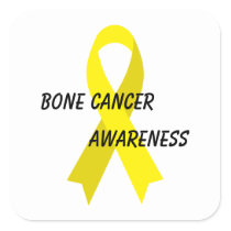 Bone Cancer Yellow Awareness Ribbon by Janz Square Sticker