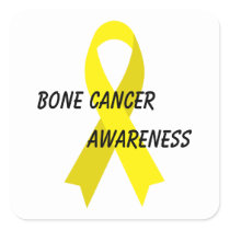 Bone Cancer Yellow Awareness Ribbon by Janz Square Sticker