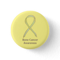Bone Cancer Yellow Awareness Ribbon Custom Pins