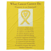 Bone Cancer Yellow Awareness Ribbon Fleece Blanket