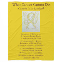 Bone Cancer Yellow Awareness Ribbon Fleece Blanket