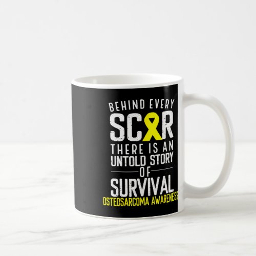 Bone Cancer Yellow Ribbon Behind Scar Osteosarcoma Coffee Mug