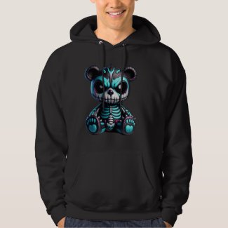Bone-Chilling Bear Art halloween Hoodie