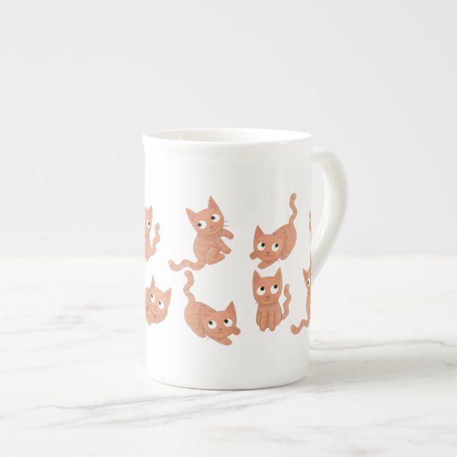 Bone china cat mug (Front Right)