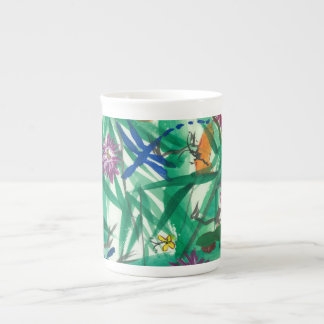 Bone China coffee wake up cup w tropical design