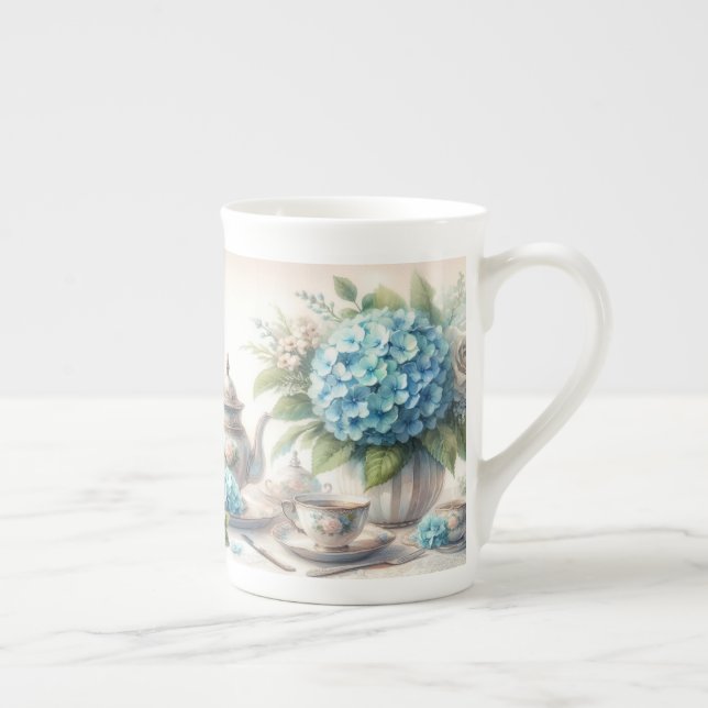 Bone China  Dusty Blue Specialty Tea Party Mug (Right)