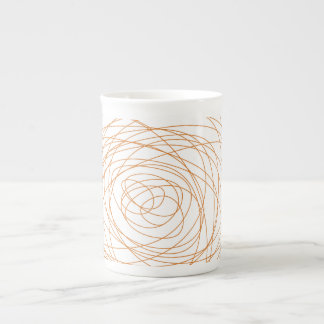 Bone China Mug - Orange Scribble