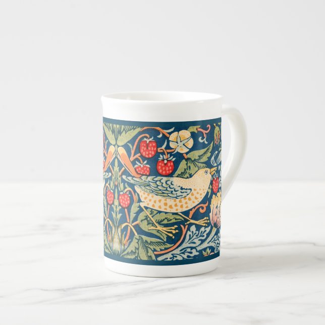 BONE CHINA MUG : WILLIAM MORRIS STRAWBERRY THIEVES (Front Right)