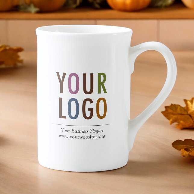 Bone China Mug with Company Logo 10 oz No Minimum (MISOOK 10 oz Bone China Mug with Logo)