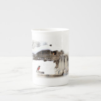 Bone China Mug with robin design