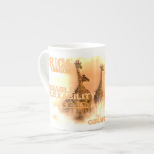 Bone China Unique Giraffes Mug