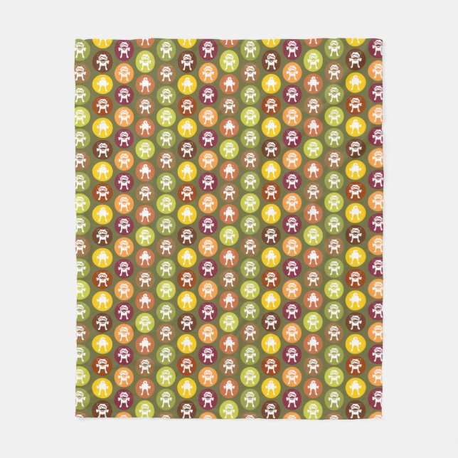 Bone! Circle Print Autumn Colors (Medium) Fleece Blanket (Front)