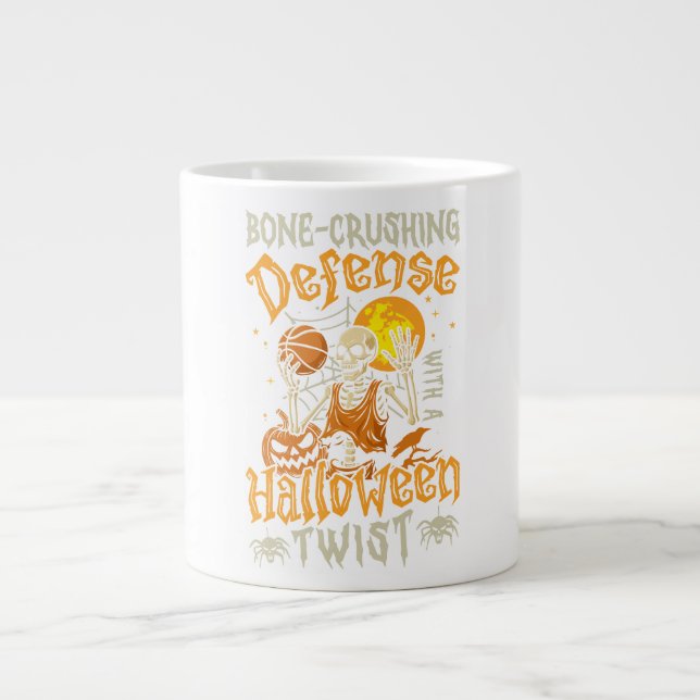 Bone Crushing Defense Sports Halloween Giant Coffee Mug (Front)