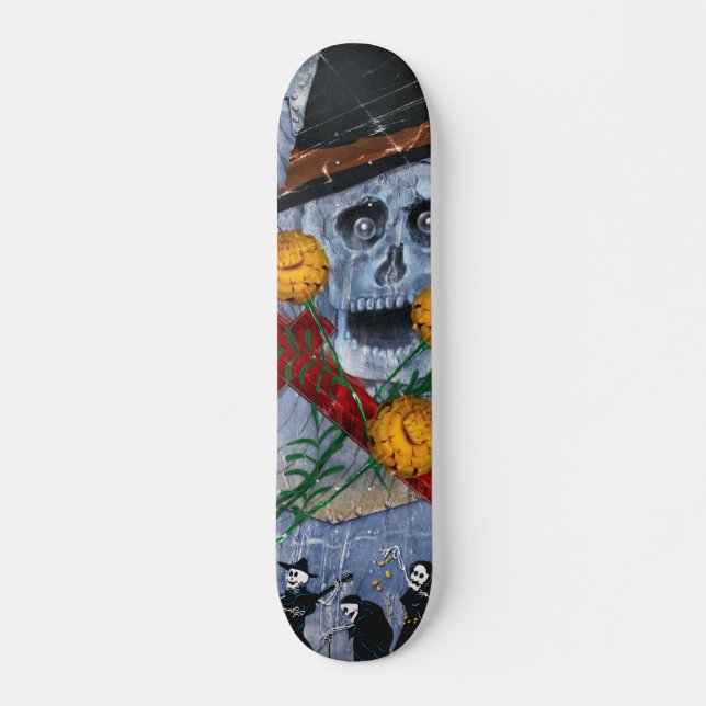 Bone Deck™ - Muertos and Marigolds Skateboard Deck (Front)