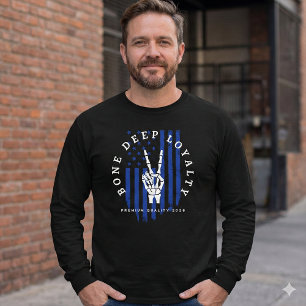 Bone Deep Loyalty Skeleton Hand USA Flag T-Shirt Tri-Blend Shirt