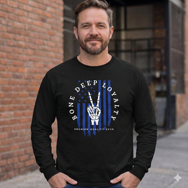 Bone Deep Loyalty Skeleton Hand USA Flag T-Shirt  Tri-Blend Shirt (Creator Uploaded)