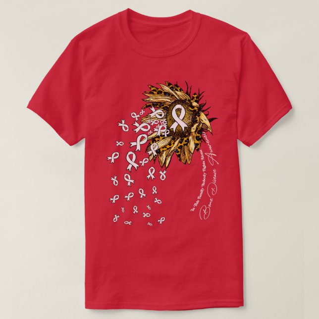 Bone Disease Awareness sunflower nobody fights alo T-Shirt (Design Front)