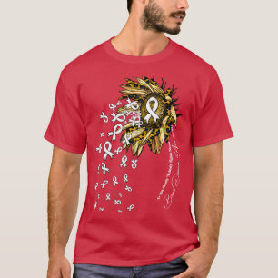 Bone Disease Awareness sunflower nobody fights alo T-Shirt