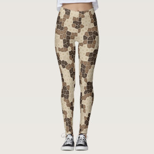 Bone & Espresso Python Snakeskin Leggings