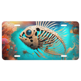 Bone Fish Swimming through the Coral License Plate