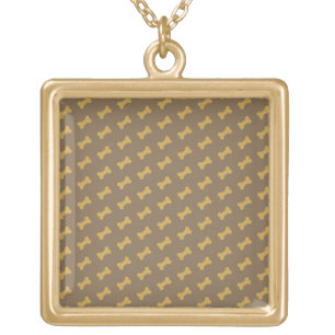 bone for dog texture gold plated necklace