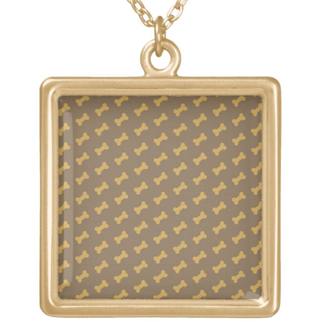 bone for dog texture gold plated necklace (Front)